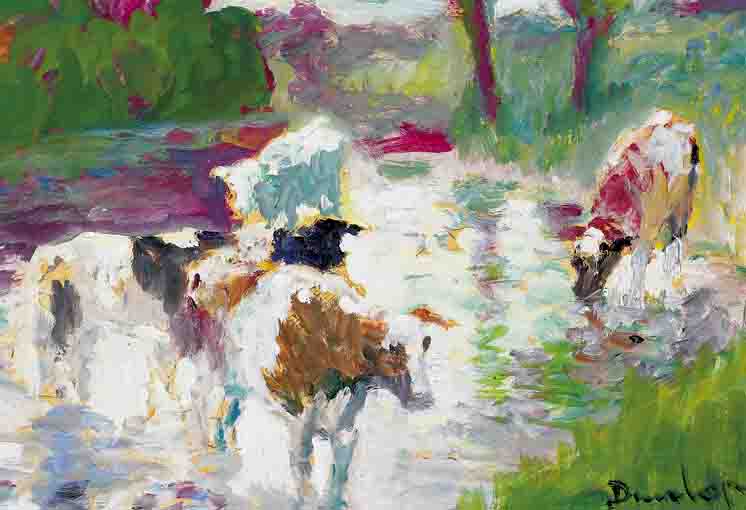 CATTLE WATERING by Ronald Ossory Dunlop sold for �1,800 at Whyte's Auctions