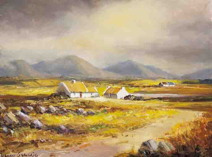 COTTAGES, THE MAAM VALLEY by Norman J. McCaig (1929-2001) at Whyte's Auctions
