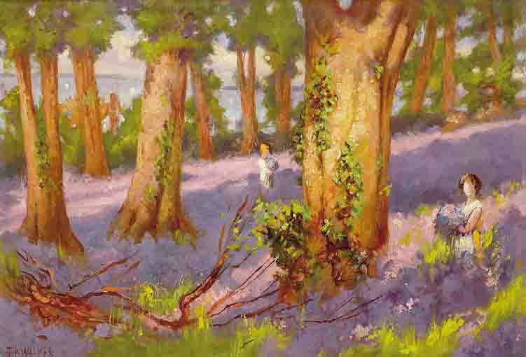 BLUEBELLS WITH VIEW OF BELFAST LOUGH by Thomas Bond Walker (1861-1933) (1861-1933) at Whyte's Auctions