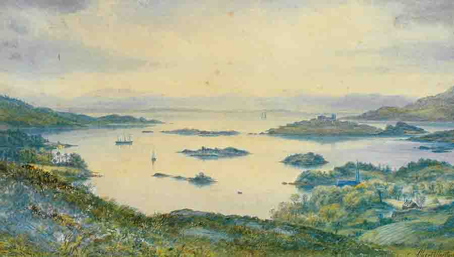 SHIPS IN GLENGARIFF HARBOUR, COUNTY CORK by Henry Albert Hartland RWS (1840-1893) RWS (1840-1893) at Whyte's Auctions