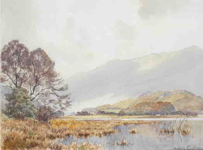 LAKE WITH REEDS IN FOREGROUND by Maurice Canning Wilks RUA ARHA (1910-1984) at Whyte's Auctions