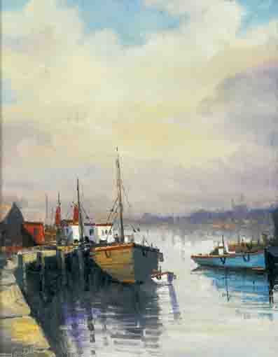 FISHING BOATS ARKLOW by Norman J. McCaig sold for �3,800 at Whyte's Auctions
