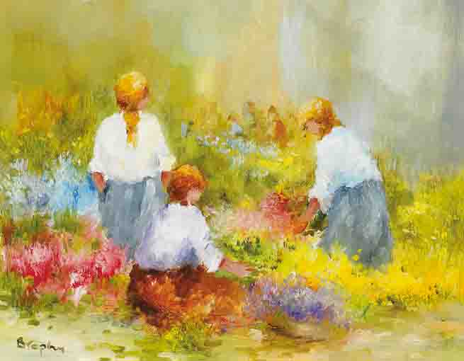 THE FLOWER LADIES by Elizabeth Brophy (1926-2020) at Whyte's Auctions