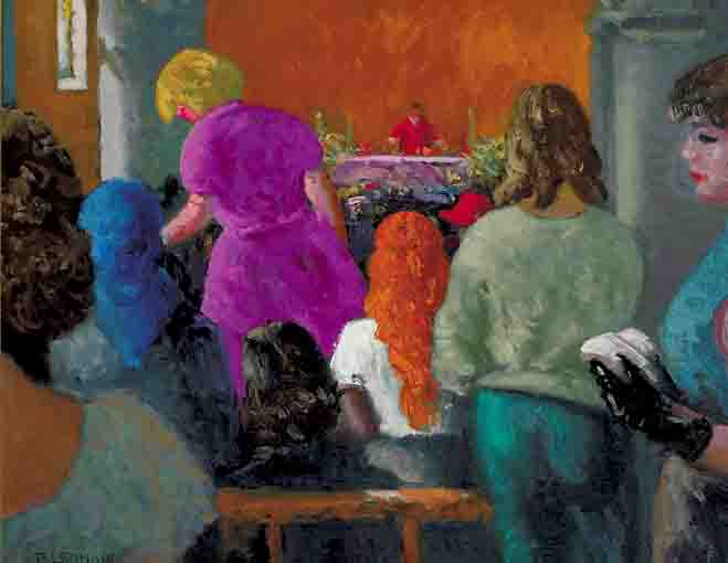 AT MASS, BALBRIGGAN by Patrick Leonard HRHA (1918-2005) at Whyte's Auctions