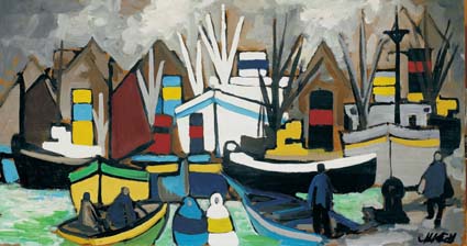 DOCK SCENE by Markey Robinson (1918-1999) at Whyte's Auctions