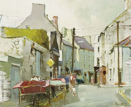 CROSS STREET, GALWAY by Cecil Maguire RHA RUA (1930-2020) at Whyte's Auctions
