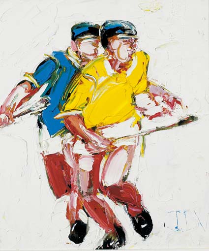 HURLERS by John B. Vallely (b.1941) at Whyte's Auctions