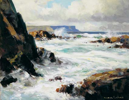 STORMY SEAS, ANTRIM COAST by Maurice Canning Wilks RUA ARHA (1910-1984) at Whyte's Auctions
