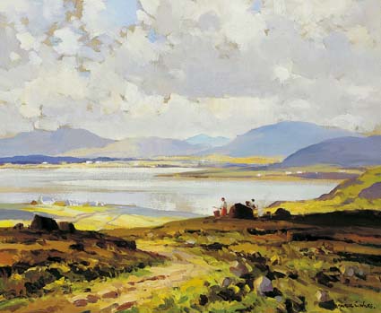 GATHERING TURF, ACHILL ISLAND by Maurice Canning Wilks RUA ARHA (1910-1984) at Whyte's Auctions