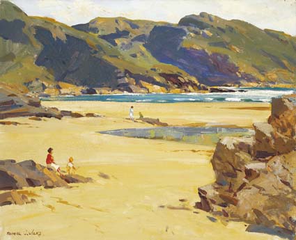 FIGURES ON THE STRAND, COUNTY DONEGAL by Maurice Canning Wilks RUA ARHA (1910-1984) RUA ARHA (1910-1984) at Whyte's Auctions