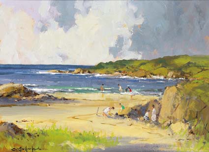 CHILDREN AT THE BEACH by George K. Gillespie RUA (1924-1995) at Whyte's Auctions