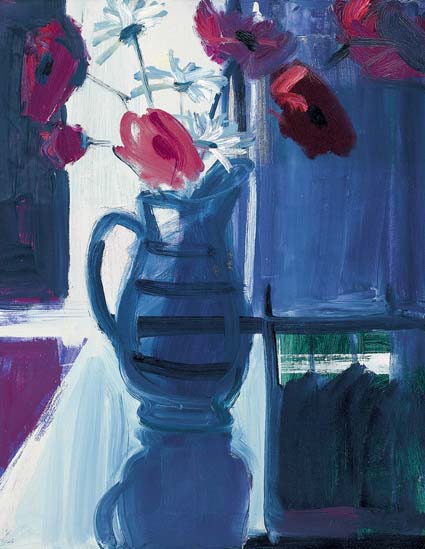 JUG WITH POPPIES AND DAISIES by Brian Ballard RUA (b.1943) at Whyte's Auctions