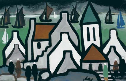 VILLAGE BY THE SHORE by Markey Robinson (1918-1999) at Whyte's Auctions