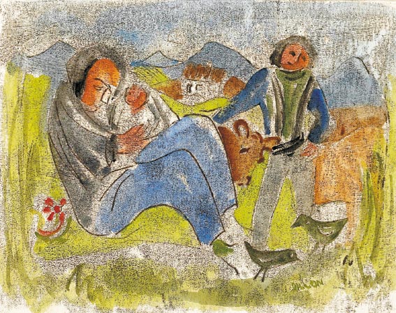 FAMILY IN COUNTRYSIDE by Gerard Dillon (1916-1971) at Whyte's Auctions