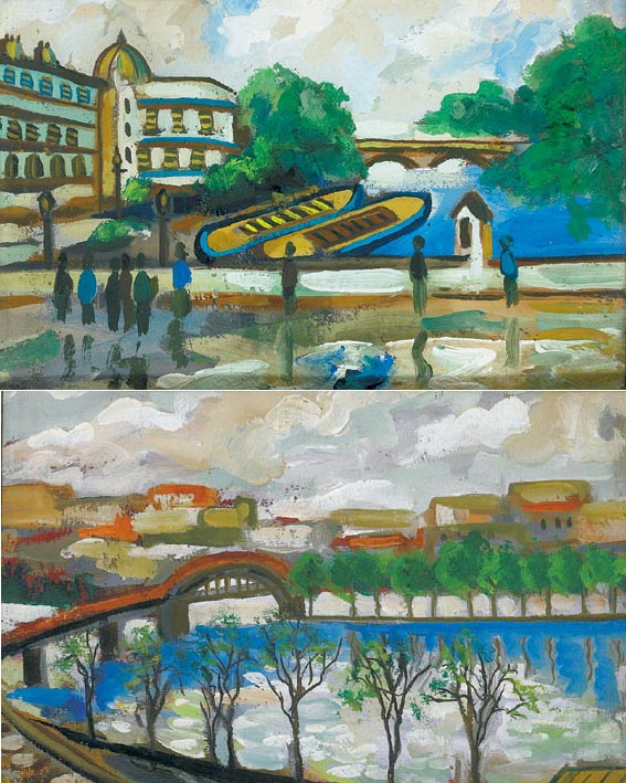 ON THE SEINE, PARIS and VIEW ON THE SEINE (A PAIR) by Markey Robinson (1918-1999) at Whyte's Auctions