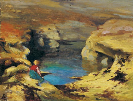 WOMAN BY A ROCK POOL at Whyte's Auctions