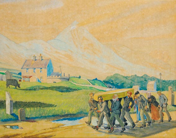 A FUNERAL IN MAYO by Harry Kernoff sold for �12,000 at Whyte's Auctions