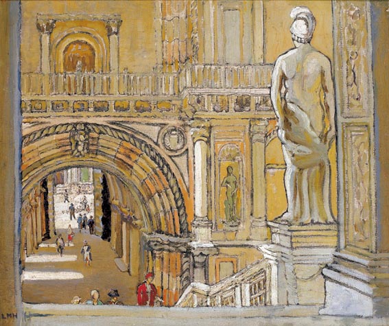 IN THE COURTYARD, DOGE'S PALACE, VENICE by Letitia Marion Hamilton RHA (1878-1964) at Whyte's Auctions