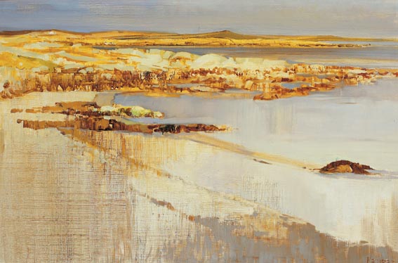 EVENING LIGHT, GORTEEN BEACH, ROUNDSTONE by Cecil Maguire sold for �6,000 at Whyte's Auctions