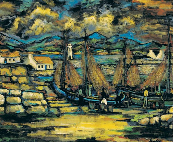 FISHING VILLAGE by Markey Robinson sold for 20,000 at Whyte's Auctions