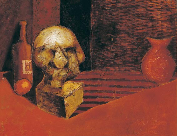 STILL LIFE WITH BRONZE HEAD by Arthur Armstrong sold for �3,400 at Whyte's Auctions