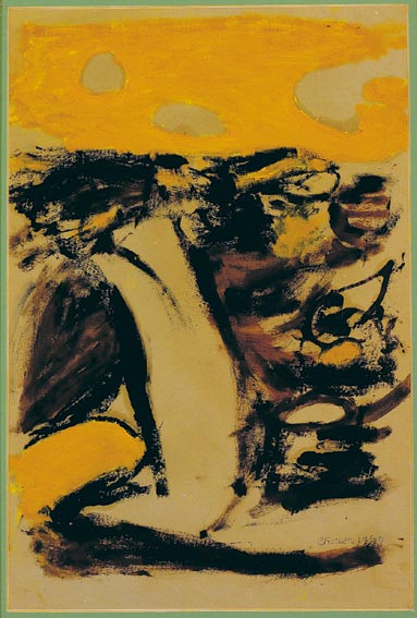 LANDSCAPE WITH YELLOW SKY by William Crozier HRHA (1930-2011) at Whyte's Auctions