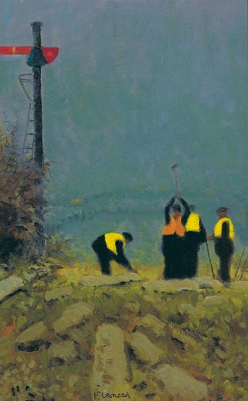 RAILWAY WORKERS, SKERRIES by Patrick Leonard sold for 2,000 at Whyte's Auctions