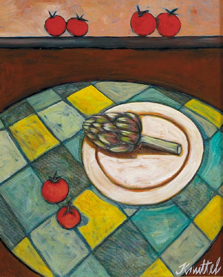 ARTICHOKE ON A PLATE by Graham Knuttel (b.1954) (b.1954) at Whyte's Auctions