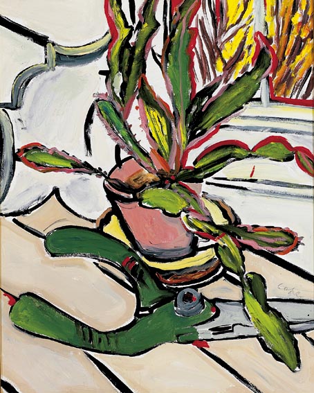 CACTUS AND GREEN SECATEURS by Elizabeth Cope (b.1952) (b.1952) at Whyte's Auctions