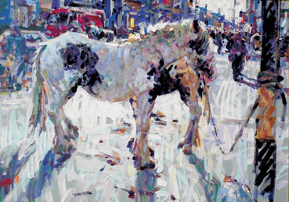 A PARTICULAR TIME OF DAY (TALLOW HORSE FAIR, COUNTY WATERFORD) by Arthur K. Maderson (b.1942) (b.1942) at Whyte's Auctions