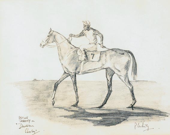 GREVILLE STARKEY ON "DOWNDSTOWN CHARLEY" by Peter Curling (b.1955) at Whyte's Auctions