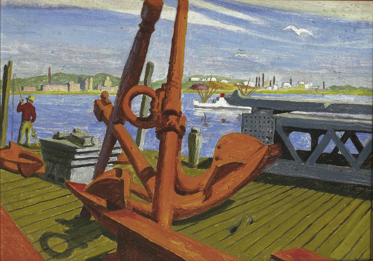 DOCKLANDS SCENE by Harry Kernoff sold for �5,000 at Whyte's Auctions