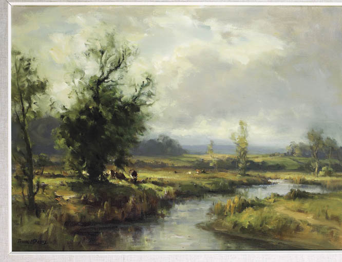 LAGAN RIVER AT MAZE, COUNTY DOWN by Frank McKelvey RHA RUA (1895-1974) at Whyte's Auctions