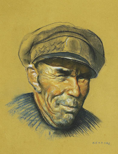 ARAN BOATMAN by Seán Keating sold for €5,700 at Whyte's Auctions