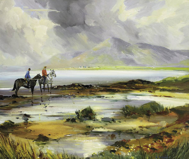 RIDING OUT IN CONNEMARA by Kenneth Webb RWA FRSA RUA (b.1927) at Whyte's Auctions