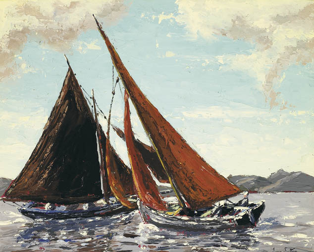 A NEAR COLLISION OFF CARRAROE, COUNTY GALWAY by Ivan Sutton (b.1944) at Whyte's Auctions