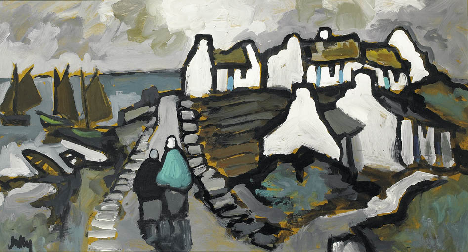 FISHING VILLAGE by Markey Robinson (1918-1999) at Whyte's Auctions