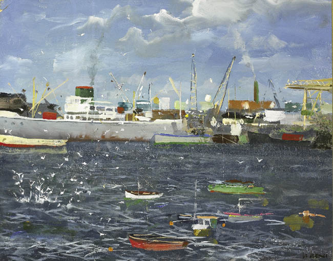 NORTH WALL DOCKS, DUBLIN by James le Jeune sold for �4,000 at Whyte's Auctions