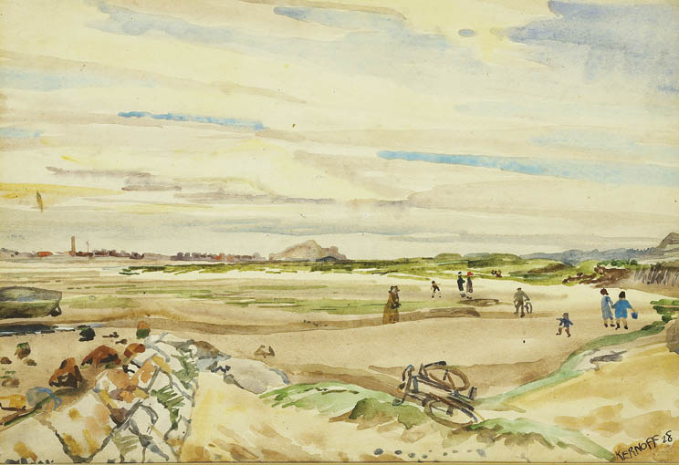 DOLLYMOUNT STRAND AT LOW TIDE by Harry Kernoff sold for �6,000 at Whyte's Auctions