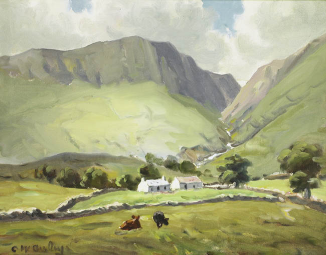 MOUNTAIN VALLEY WITH HOMESTEAD AND CATTLE by Charles J. McAuley sold for �2,600 at Whyte's Auctions