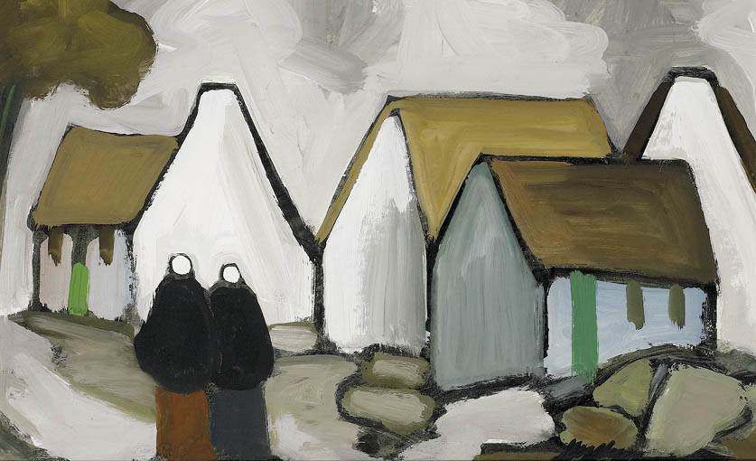 VILLAGE WITH SHAWLIES by Markey Robinson (1918-1999) at Whyte's Auctions
