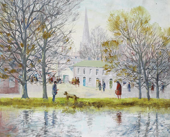 CANAL VILLAGE by Fergus O'Ryan sold for �3,000 at Whyte's Auctions