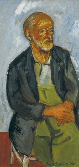 PORTRAIT OF THE ARTIST'S FATHER, TOM�S BOURKE by Brian Bourke HRHA (b.1936) at Whyte's Auctions