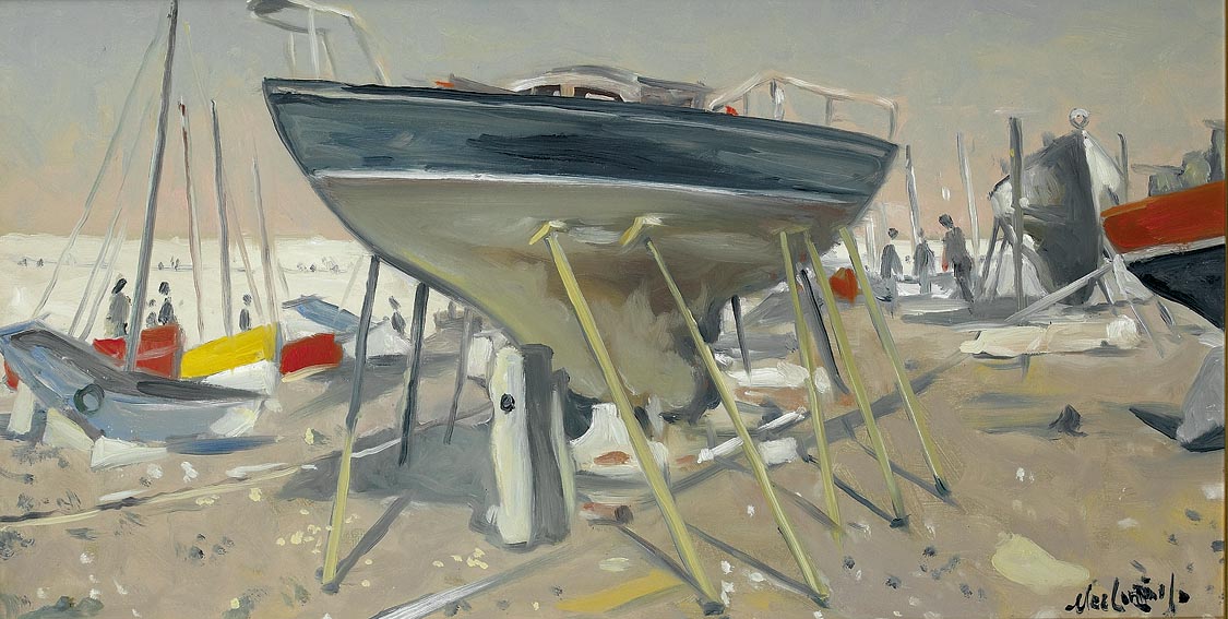 BOAT YARD, DUN LAOGHAIRE by Maurice MacGonigal PRHA HRA HRSA (1900-1979) at Whyte's Auctions