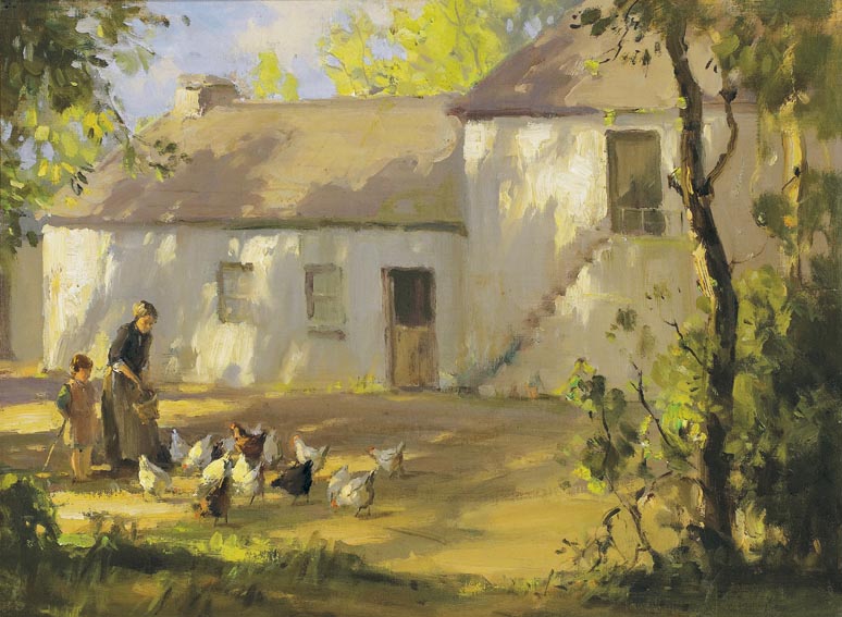 FARMYARD COUNTY ANTRIM, c.1950-53 by Frank McKelvey RHA RUA (1895-1974) RHA RUA (1895-1974) at Whyte's Auctions