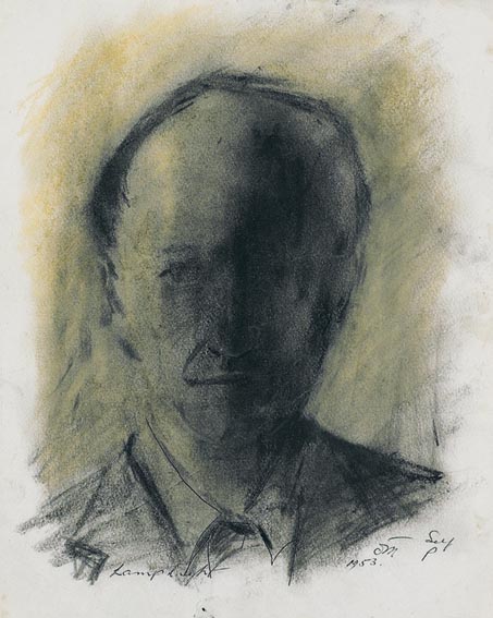 SELF PORTRAIT BY LAMP LIGHT, 1953 by Tony O'Malley HRHA (1913-2003) at Whyte's Auctions