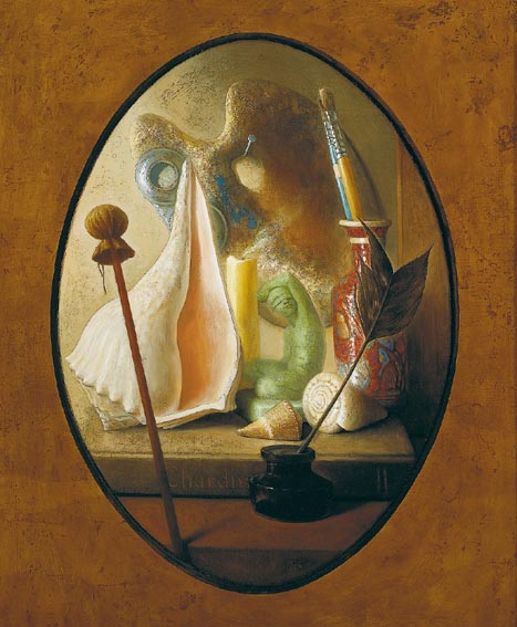 STILL LIFE WITH PALETTE AND CONCH SHELL by Stuart Morle (b.1960) at Whyte's Auctions