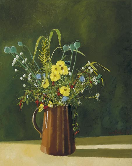 WILD FLOWERS IN A LOVAT JUG by John Christopher Brobbel RBA (b.1950) at Whyte's Auctions