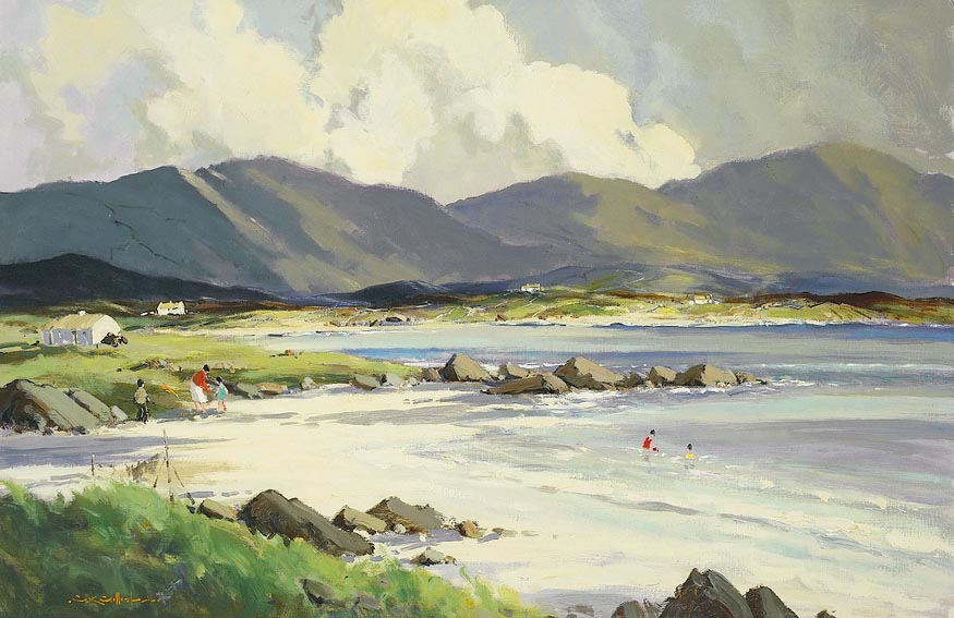 BALLYCONNELLY BEACH, CONNEMARA by George K. Gillespie sold for �7,500 at Whyte's Auctions