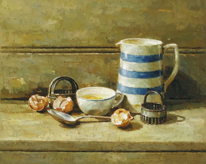 BLUE STRIPED JUG by Mark O'Neill (b.1963) at Whyte's Auctions